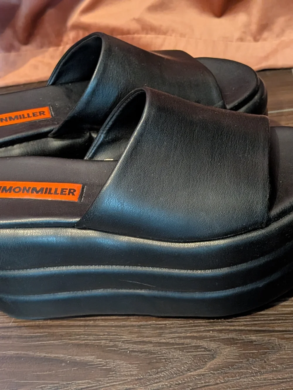 SIMONMILLER Black Platform Slip-On Mules